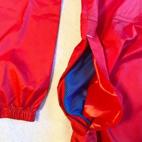 Columbia Boys Kids Wind Breaker Jacket Red Youth 14/16 Blue mesh lining - Picture 4 of 6